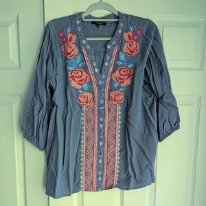Embroidered Rose Tunic